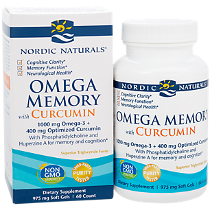 Omega Memory with Curcumin - 1,000 MG Omega-3s & 400 MG Optimized Curcumin (60 Softgels)