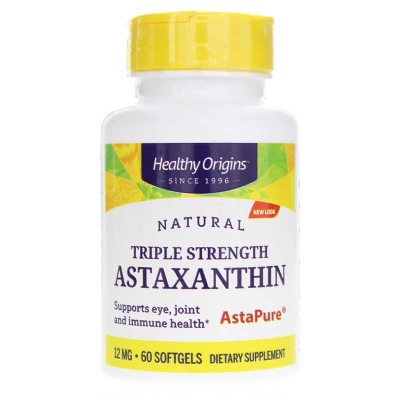 Healthy Origins Astaxanthin Triple Strength 12 Mg 60 Softgels
