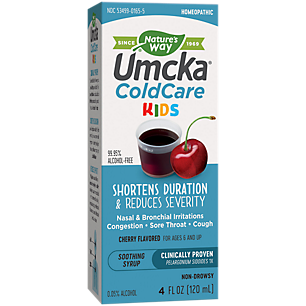 Umcka Cold Care Children's Syrup - Homeopathic Medicine - Cherry (4 Fluid Ounces)