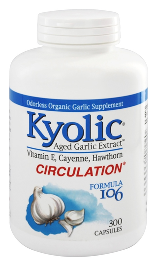 Kyolic - Formula 106 Garlic Extract With Vitamin E & Cayenne - 300 Capsules