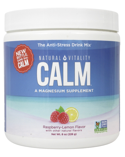 Natural Vitality - Natural Calm Magnesium Anti-Stress Drink Raspberry Lemon Flavor - 8 oz.