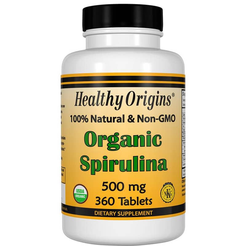 Healthy Origins Organic Spirulina 500 Mg 360 Tablets