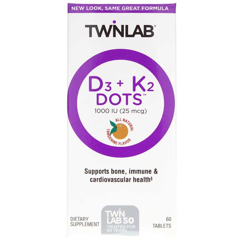 Twinlab D3 + K2 Dots 60 Tablets