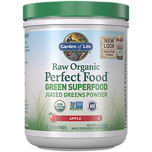 Raw Organic Perfect Food Green Superfood - Juiced Greens Powder - Apple (30 Servings)