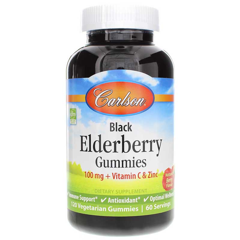 Carlson Labs Black Elderberry Gummies 120 Veg Gummies
