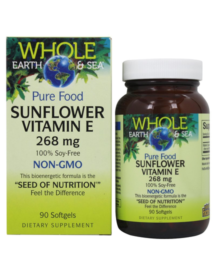 Whole Earth & Sea - Pure Food Sunflower Vitamin E 268 mg. - 90 Softgels