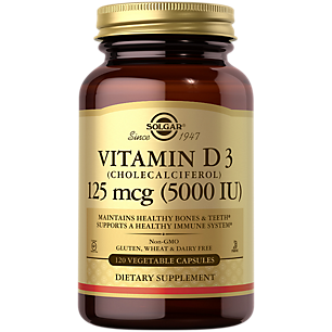 Vitamin D3 - Maintains Healthy Bones & Teeth, Supports a Healthy Immune System - 5,000 IU (120 Vegetarian Capsules)