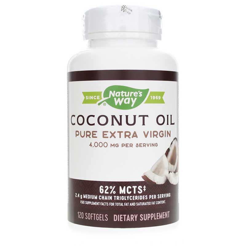 Natures Way Coconut Oil Pure Extra Virgin 120 Softgels