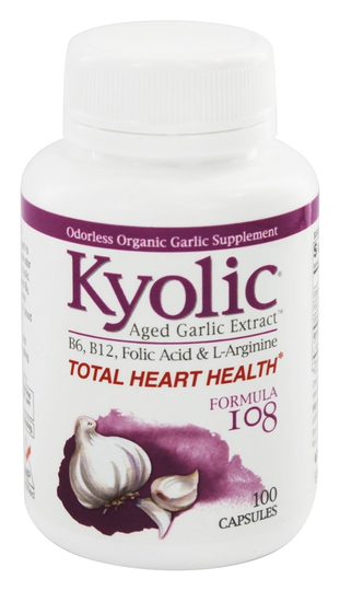 Kyolic - Formula 108 Aged Garlic Extract With B6 & B12 Folic Acid 500 mg. - 100 Capsules