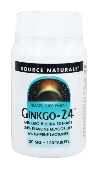 Source Naturals - Ginkgo-24 Ginkgo Biloba Extract 120 mg. - 120 Tablets