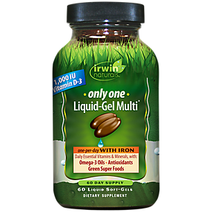 Only One Liquid-Gel Multivitamin with Iron & 1,000 IU Vitamin D3 (60 Liquid Softgels)