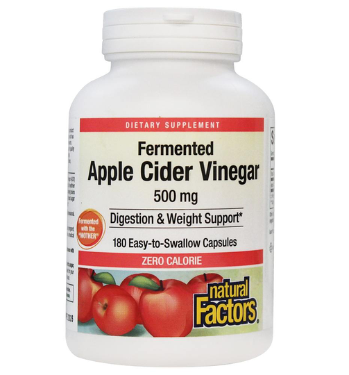 Natural Factors - Fermented Apple Cider Vinegar 500 mg. - 180 Capsules