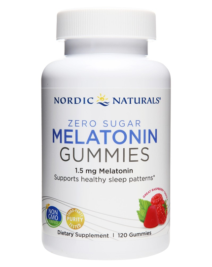 Nordic Naturals - Melatonin Zero Sugar Gummies Raspberry 1.5 mg. - 120 Gummies