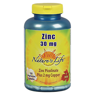 Zinc Picolinate Plus Copper 30 MG / 2 MG (250 Vegetarian Capsules)