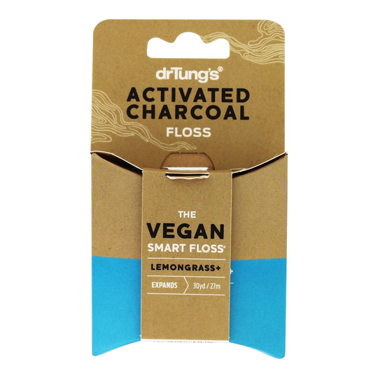 DrTung's - Vegan Activated Charcoal Floss Lemongrass - 30 Yard(s)