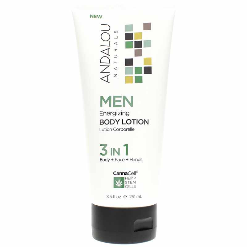 Andalou Naturals Cannacell Mens Energizing Body Lotion 3 In 1 8.5 Oz
