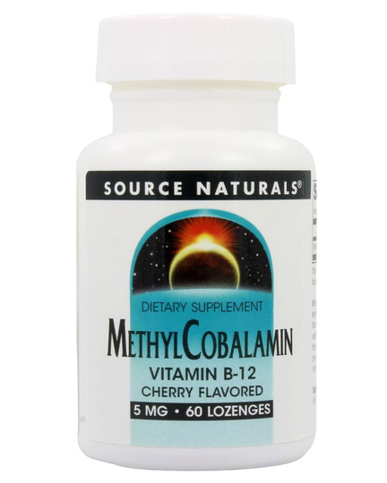 Source Naturals - MethylCobalamin Vitamin B12 Cherry Flavored 5 mg. - 60 Lozenges