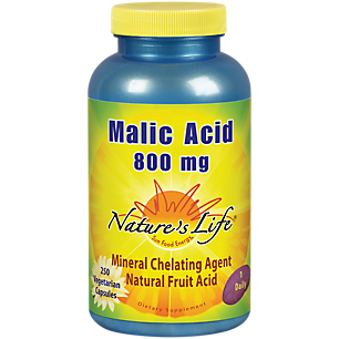 Malic Acid - Natural Fruit Acid - 800 MG (250 Capsules)