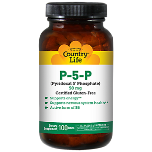 P-5-P (Pyridoxyl 5' Phosphate) - Active Vitamin B6 for Energy Support - 50 MG (100 Tablets)