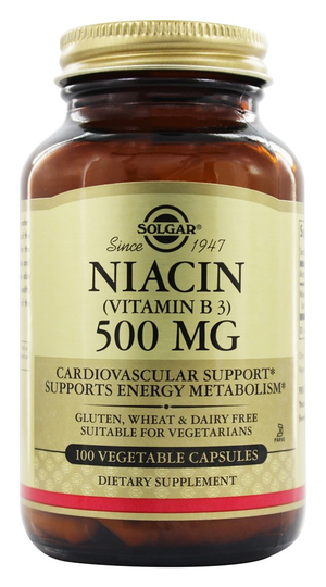 Solgar - Niacin (Vitamin B3) 500 mg. - 100 Vegetarian Capsules