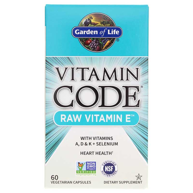 Garden of Life Vitamin Code Raw Vitamin E 60 Veg Capsules