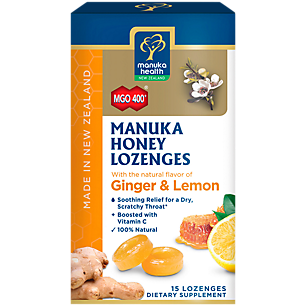 Manuka Honey Lozenges with Vitamin C - Ginger & Lemon (15 Lozenges)