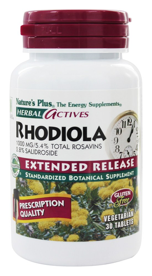Natures Plus - Herbal Actives Extended Release Rhodiola 1000 mg. - 30 Tablets