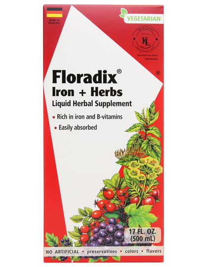 Gaia Herbs - Floradix Floravital Iron Herbs Vegetarian Liquid - 17 fl. oz.