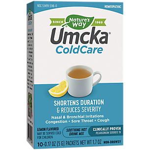 Umcka Cold Care Soothing Hot Drink Powder - Lemon (10 Single Serving Packets)