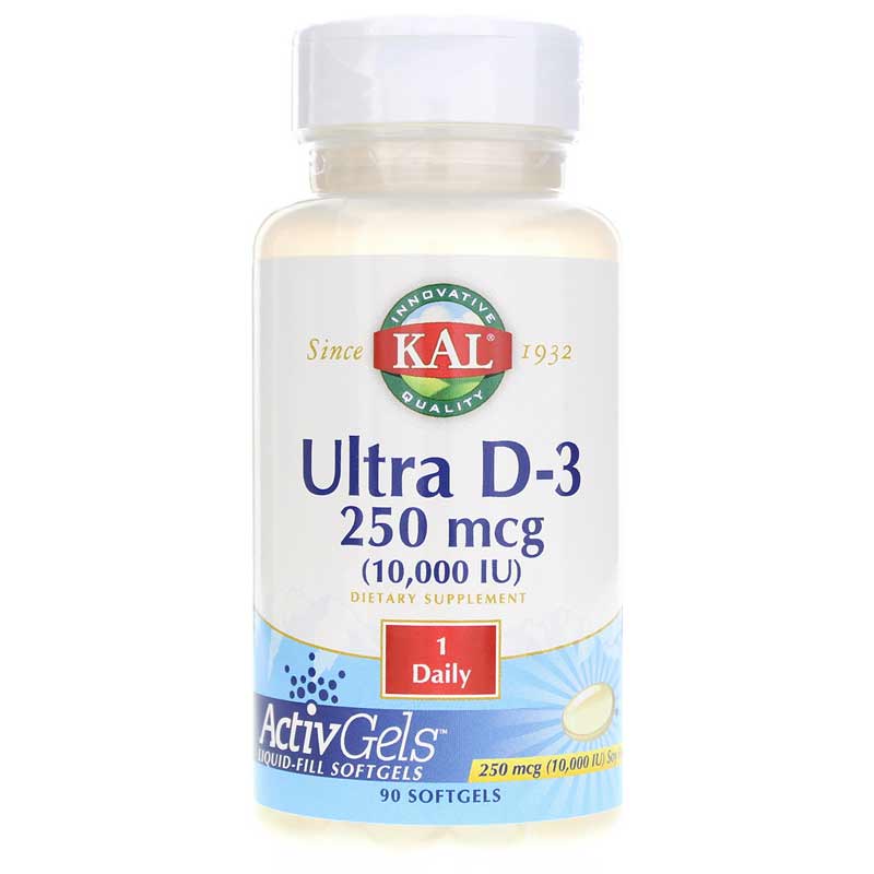 Kal Ultra D-3 250 Mcg (10000 IU) ActivGels 90 Softgels