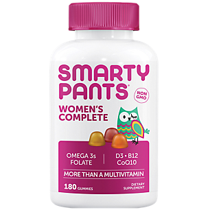 Women's Complete Gummy Vitamin - Omega 3s, Folate,D3,B12, CoQ10 - Lemon Crme, Blueberry & Orange (180 Gummies)