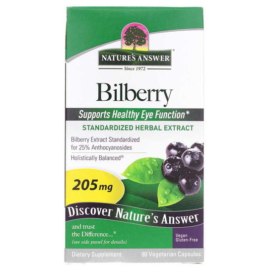 Natures Answer Bilberry Standardized 90 Veg Capsules
