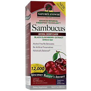 Sambucus Black Elderberry Extract - Natural Cherry - Alcohol Free (8 Fluid Ounces)