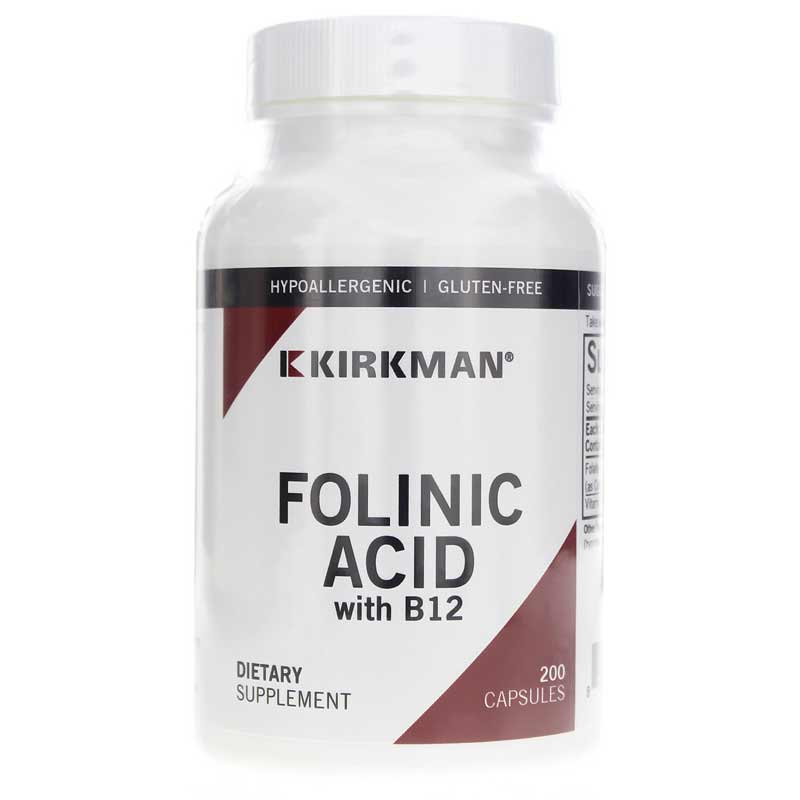 Kirkman Folinic Acid with B-12 200 Capsules