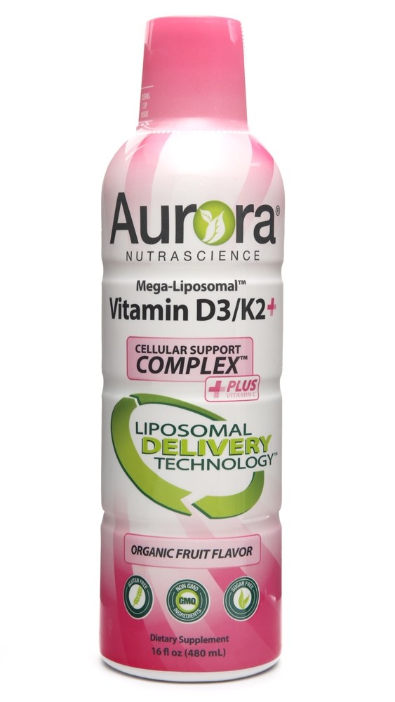 Vida Lifescience - Aurora Nutrascience Mega-Liposomal Vitamin D3/ K2 Organic Fruit Flavor - 16 fl. oz.