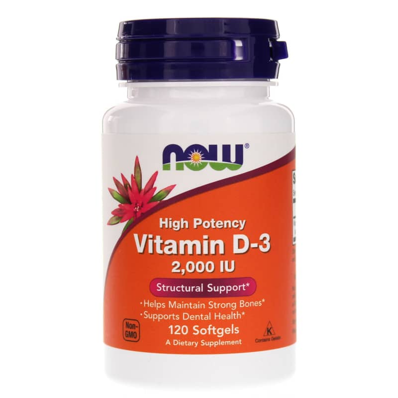 NOW Foods Vitamin D-3 2,000 IU 120 Softgels