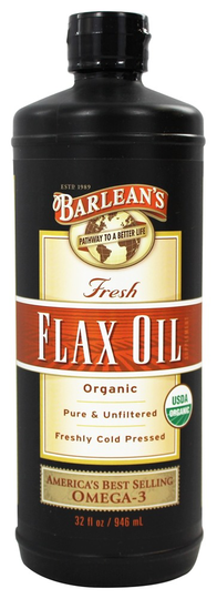 Barlean's - Fresh Flax Oil 100 Organic Pure & Unfiltered Cold Pressed - 32 fl. oz.
