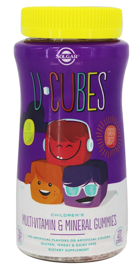 Solgar - U-Cubes Children's Multi-Vitamin & Mineral Gummies Grape Orange & Cherry - 120 Gummies