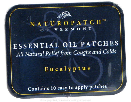 Natural Patches of Vermont - Soothing Coughs & Colds Formula Essential Oil Patches Eucalyptus Citriodora - 10 Patch(es) Formerly Naturopatch