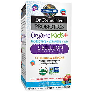 Dr. Formulated Organic Kids+ Probiotics 5 Billion - Berry Cherry (30 Chewables)