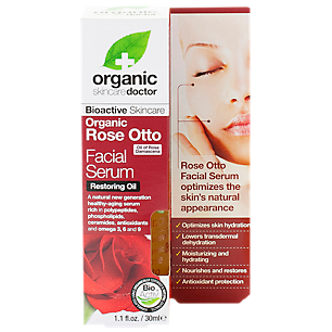 Organic Rose Otto Facial Serum - Bioactive Skin Care Restoring Oil (1.1 Fluid Ounces)