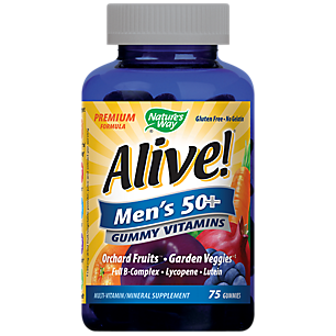 Alive! Men's 50+ Gummy Multivitamin - Fruit & Vegetable Blend (75 Gummies)