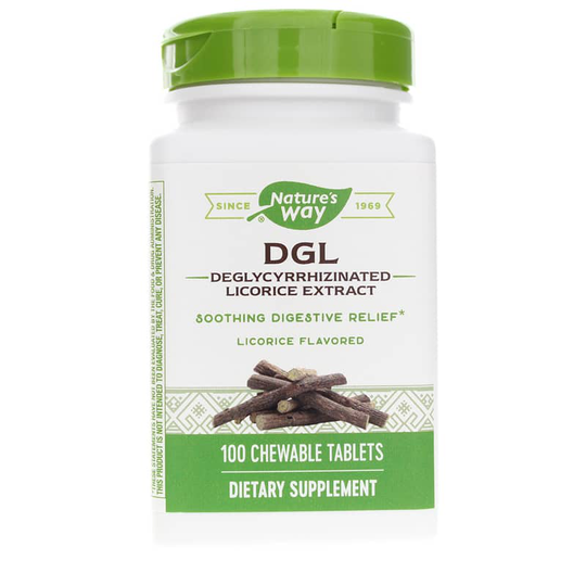 Natures Way DGL Licorice Flavor 100 Chewable Tablets