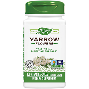 Yarrow Flowers - Digestive Support - 650 MG Per Serving (100 Vegan Capsules)