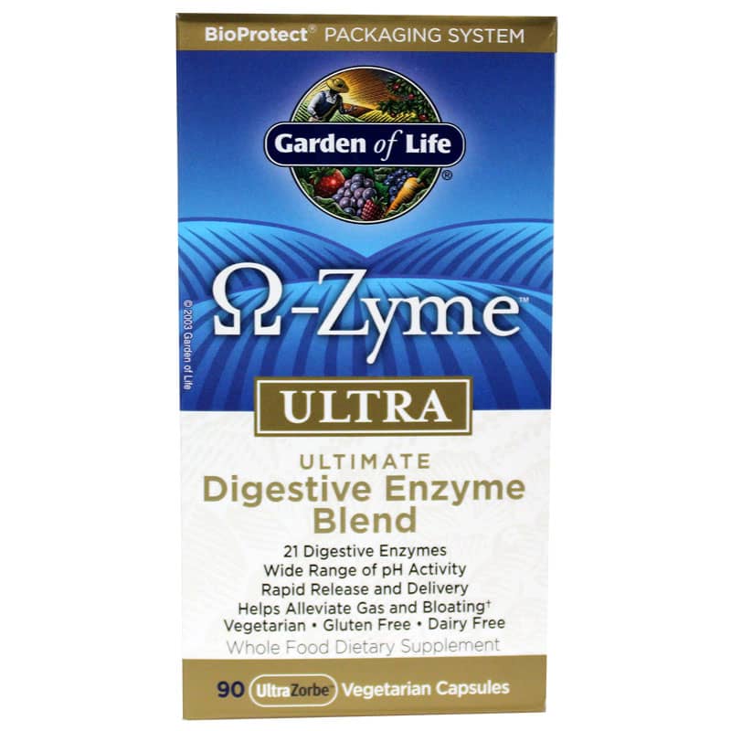 Garden of Life Omega-Zyme Ultra Digestive Enzyme Blend 90 Veg Capsules