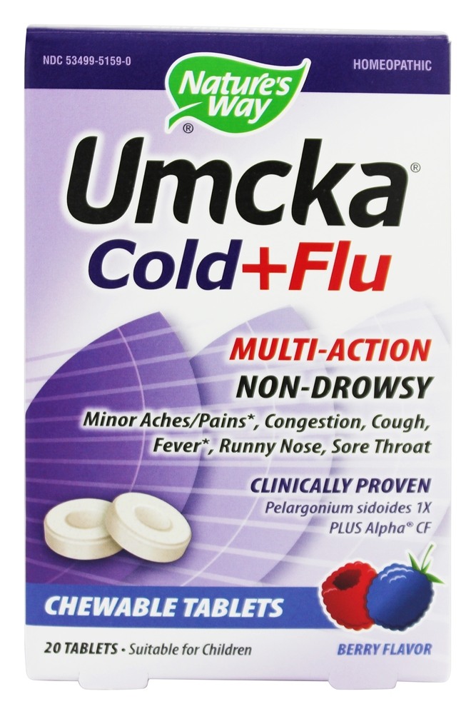 Nature's Way - Umcka Cold Flu Berry - 20 Chewable Tablets