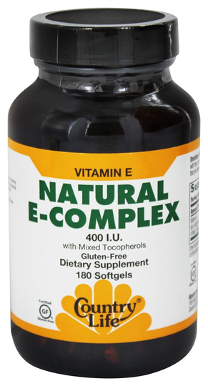 Country Life - Natural Vitamin E Complex with Mixed Tocopherols 400 IU - 180 Softgels