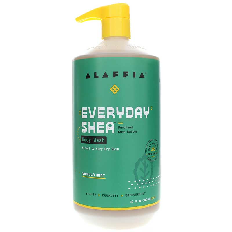 Alaffia Body Wash Everyday Shea Vanilla Mint 32 Oz