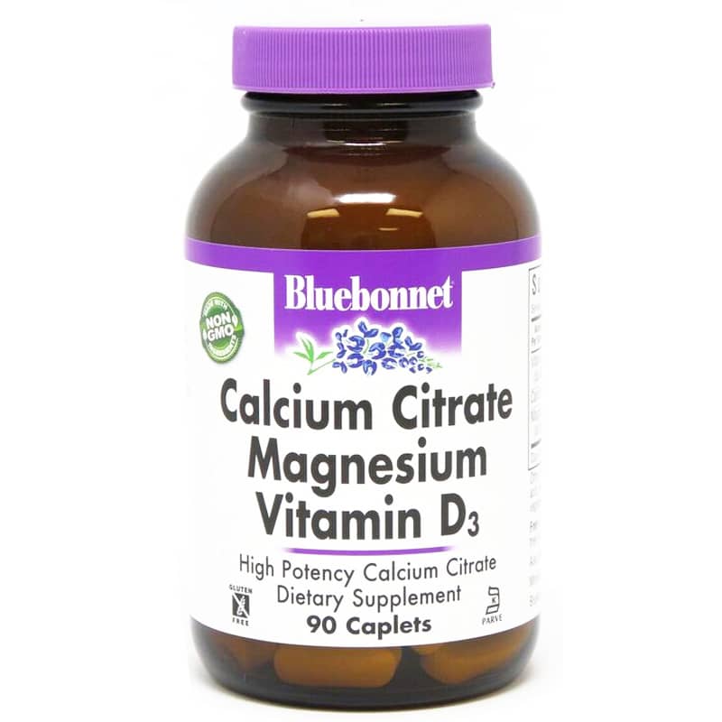 Bluebonnet Calcium Citrate Magnesium Vitamin D3 90 Caplets