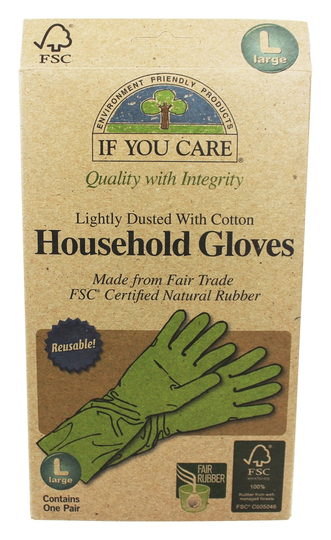 If You Care - Household Gloves Latex Cotton Flock 1 Pair - Large